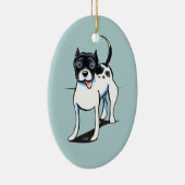 Pit Bull APBT Schwarz-weiß Keramikornament (Rechts)