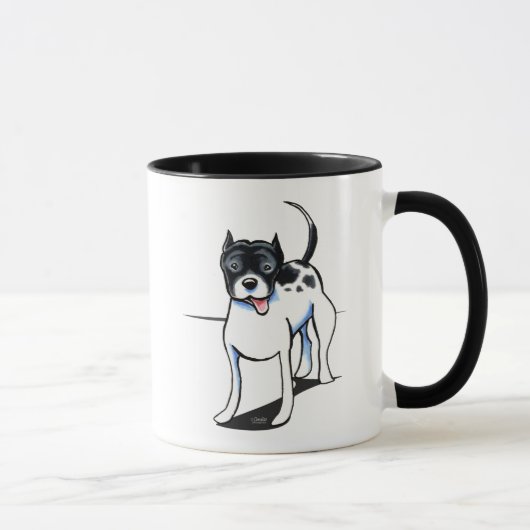 Pit Bull APBT Schwarz-weiß Tasse (Rechts)