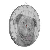 Pit Bull Art Zeichnend Dartscheibe (Vorderseite Links)