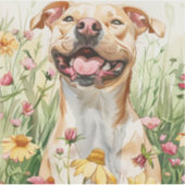 Pit Bull Aufkleber – Wasserfarben-Design (Vorderseite)