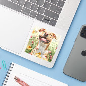 Pit Bull Aufkleber – Wasserfarben-Design (Laptop mit iPhone)