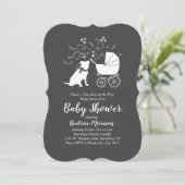 Pit Bull Baby Duwer Gender Neutral Pitbull Invita Einladung (Stehend Vorderseite)