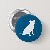 Pit Bull Babydusche Hund Pitbull Blue Boy Button (Vorne & Hinten)