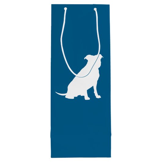 Pit Bull Babydusche Hund Pitbull Blue Boy Geschenktüte Für Weinflaschen (Rückseite)