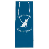 Pit Bull Babydusche Hund Pitbull Blue Boy Geschenktüte Für Weinflaschen (Rückseite)