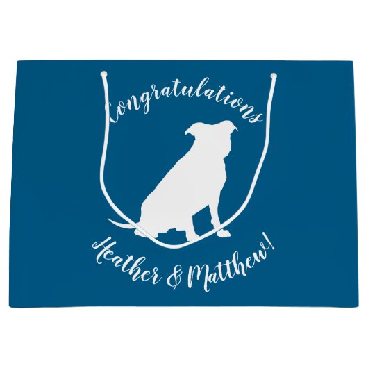 Pit Bull Babydusche Hund Pitbull Blue Boy Große Geschenktüte (Vorderseite)