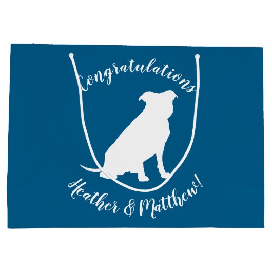 Pit Bull Babydusche Hund Pitbull Blue Boy Große Geschenktüte (Rückseite)