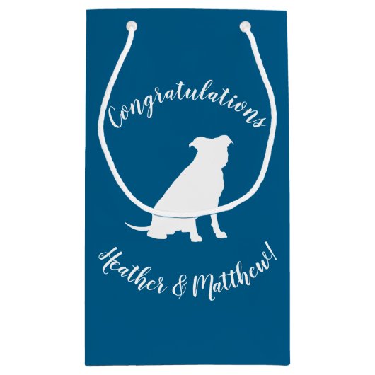 Pit Bull Babydusche Hund Pitbull Blue Boy Kleine Geschenktüte (Rückseite)