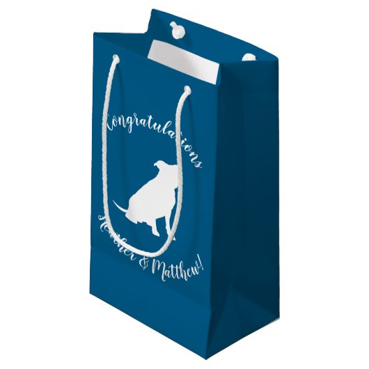 Pit Bull Babydusche Hund Pitbull Blue Boy Kleine Geschenktüte (Vorderseite Schrägansicht)