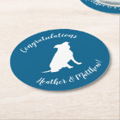 Pit Bull Babydusche Hund Pitbull Blue Boy Runder Pappuntersetzer (Angewinkelt)