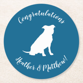 Pit Bull Babydusche Hund Pitbull Blue Boy Runder Pappuntersetzer