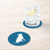 Pit Bull Babydusche Hund Pitbull Blue Boy Runder Pappuntersetzer (Vor Ort)