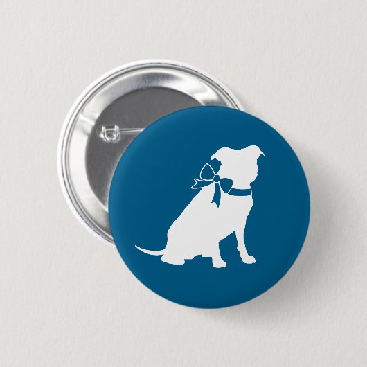 Pit Bull Babydusche Pitbull Dog Blue Boy Button (Vorne & Hinten)