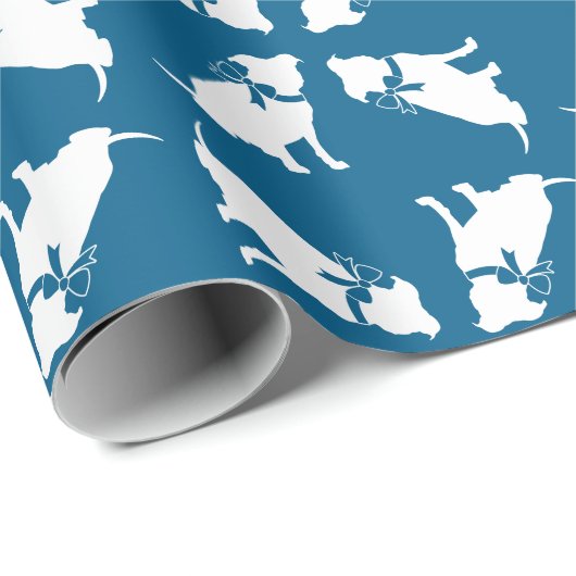 Pit Bull Babydusche Pitbull Dog Blue Boy Geschenkpapier (Rolleneckpunkt)
