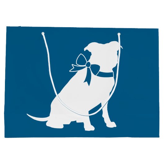 Pit Bull Babydusche Pitbull Dog Blue Boy Große Geschenktüte (Rückseite)