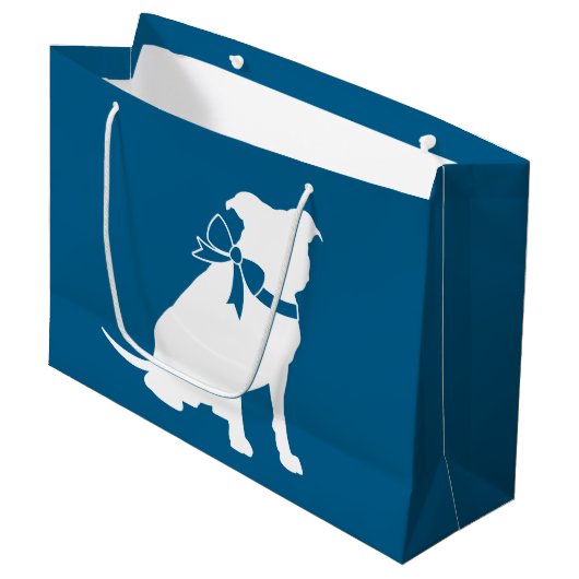Pit Bull Babydusche Pitbull Dog Blue Boy Große Geschenktüte (Vorderseite Schrägansicht)