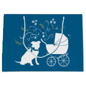Pit Bull Babydusche Pitbull Dog Blue Boy Große Geschenktüte (Vorderseite)