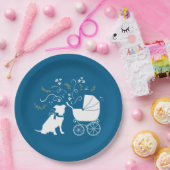 Pit Bull Babydusche Pitbull Dog Blue Boy Pappteller (Party)