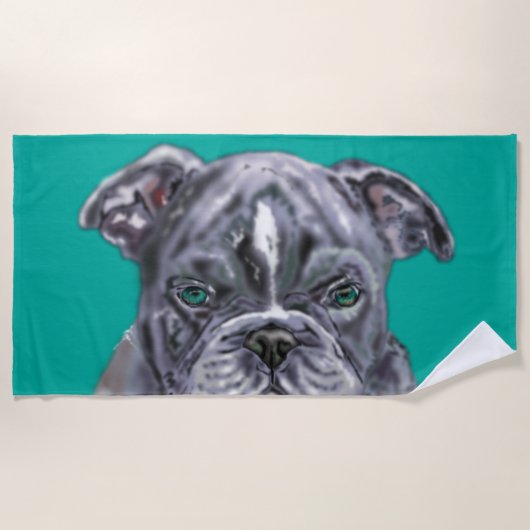 Pit Bull Beach Towel Pets - Ihre Farben - Text Strandtuch (Vorderseite)