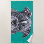 Pit Bull Beach Towel Pets - Ihre Farben - Text Strandtuch (Vorderseite)