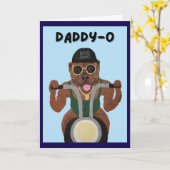 Pit Bull Biker auf Motorrad Karte (Gelbe Blume)