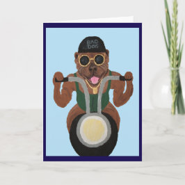 Pit Bull Biker auf Motorrad Karte