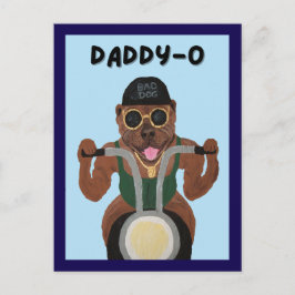 Pit Bull Biker auf Motorrad Postkarte