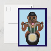 Pit Bull Biker auf Motorrad Postkarte (Vorne/Hinten)