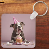 Pit Bull Birthday Celebration Schlüsselanhänger (Rückseite)