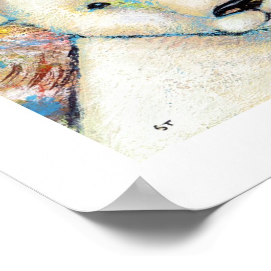 Pit bull bulldog art painting Brutus is Happy Dog Poster (Ecke)