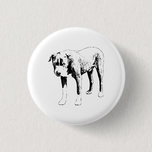Pit Bull Button, leiser Stolz Button (Vorderseite)