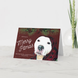Pit Bull Christmas "Merry Pitmas"  Greeting Card Karte