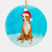 Pit Bull Christmas Round Ornament (Vorne)