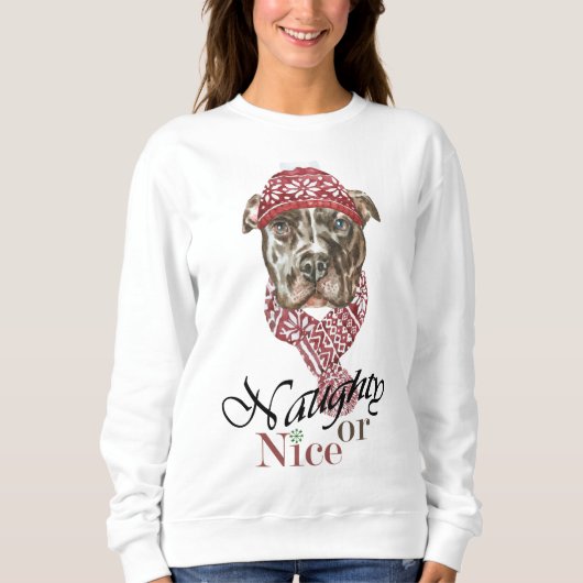 Pit bull Christmas Sweatshirt (Vorderseite)