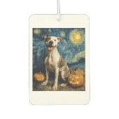 Pit Bull Cute Dog Halloween Jack O Lantern Pumpkin Autolufterfrischer (Vorderseite)