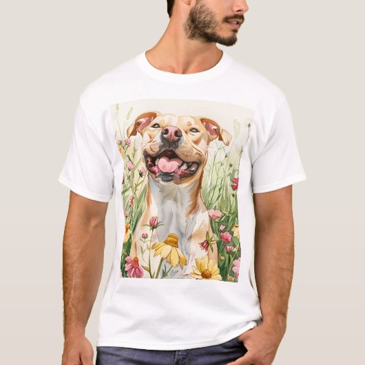 Pit Bull Dad Shirt – Wasserfarbe (Vorderseite)