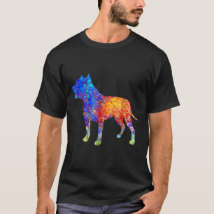 Pit Bull Dog Aquarell Art Design T-Shirt