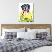 Pit Bull Dog Aquarellmalerei, Fine Art Leinwanddruck (Insitu (Schlafzimmer))