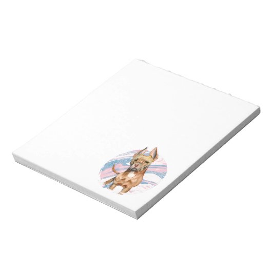 Pit Bull Dog Art | Marmortextur Notizblock (Rotiert)