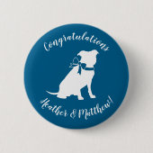Pit Bull Dog Baby Dusche Blue Boy Pitbull Button (Vorderseite)