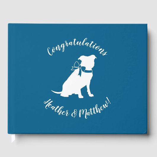 Pit Bull Dog Baby Dusche Blue Boy Pitbull Gästebuch (Vorderseite)