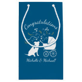 Pit Bull Dog Baby Dusche Blue Boy Pitbull Kleine Geschenktüte (Rückseite)