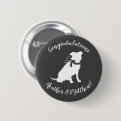 Pit Bull Dog Baby Pitbull Duschgeschlecht neutral Button (Vorne & Hinten)