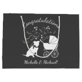 Pit Bull Dog Baby Pitbull Duschgeschlecht neutral Große Geschenktüte (Rückseite)