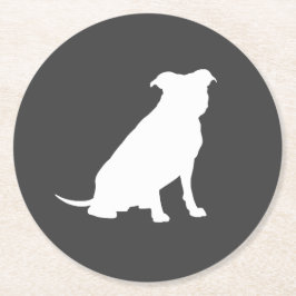 Pit Bull Dog Baby Pitbull Duschgeschlecht neutral Runder Pappuntersetzer