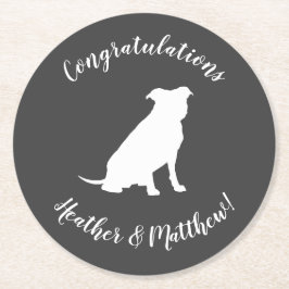 Pit Bull Dog Baby Pitbull Duschgeschlecht neutral Runder Pappuntersetzer