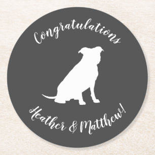 Pit Bull Dog Baby Pitbull Duschgeschlecht neutral Runder Pappuntersetzer