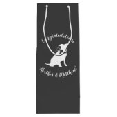 Pit Bull Dog Babydusche Geschlecht Neutral Pitbull Geschenktüte Für Weinflaschen (Rückseite)