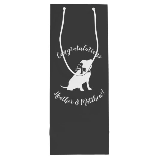 Pit Bull Dog Babydusche Geschlecht Neutral Pitbull Geschenktüte Für Weinflaschen (Rückseite)