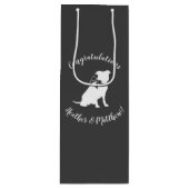 Pit Bull Dog Babydusche Geschlecht Neutral Pitbull Geschenktüte Für Weinflaschen (Vorderseite)